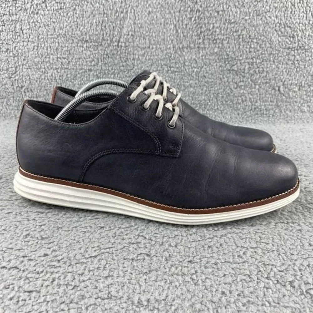 Cole haan original Classic Grand Plain Oxford Shoes Mens 11 M Navy‎ Lace Up - Picture 2 of 14